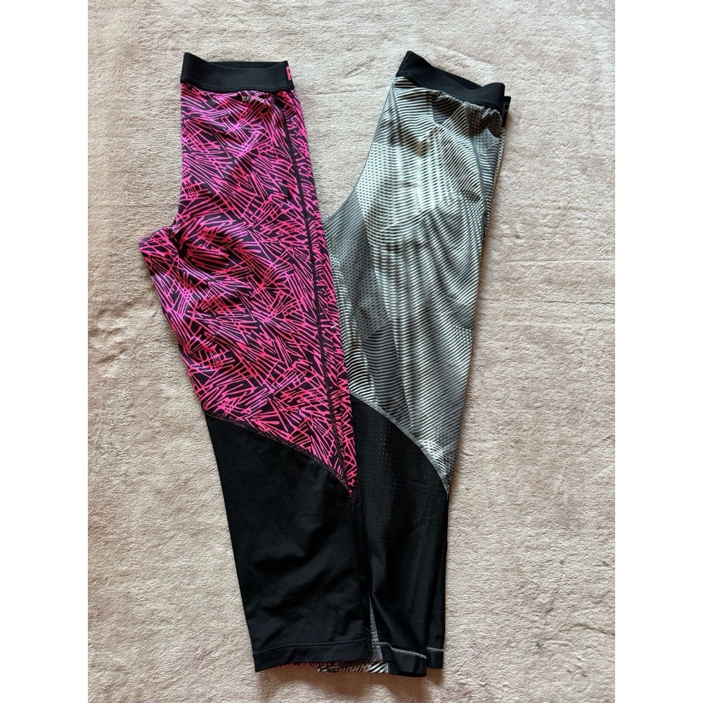 Lotโ Of 2 Nike Women's Pro Leggings Yoga Pant Training Geometric Size Small